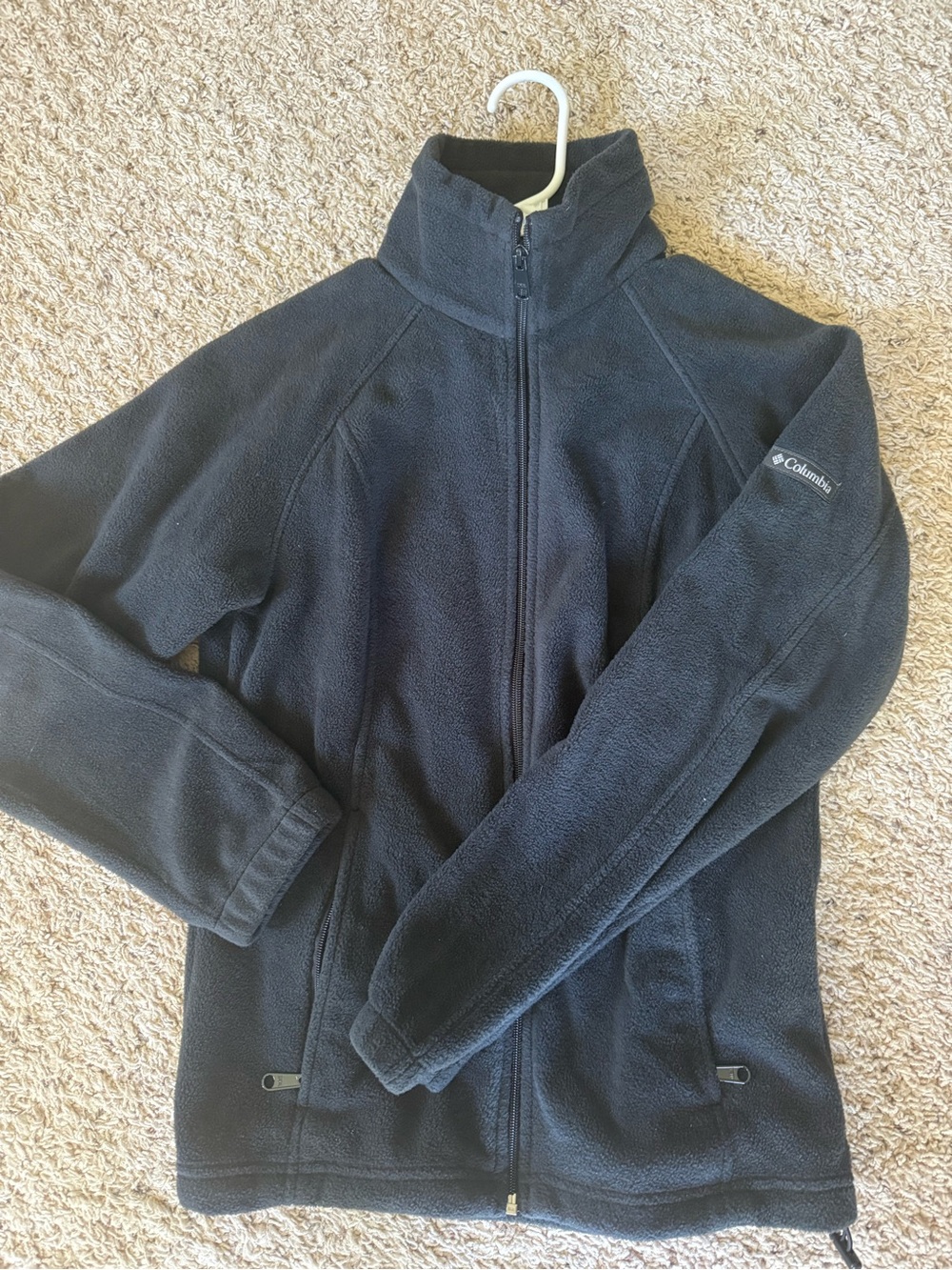 Columbia Black Full-Zip Fleece Jacket with Stand Collar